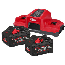 PACK M18 FORGE NRG802DBSC MILWAUKEE BATTERIES 2X 18V/8A + 1X SUPER CHARGEUR DOUBLE