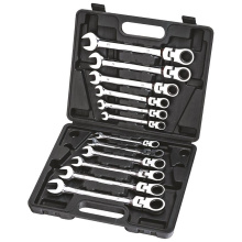 JEU 12 CLES MIXTES CLIQUET TETES INCLINABLES FLEXO Ø8-19