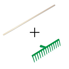 PACK RATEAU 14 DENTS + MANCHE BOIS DUR Ø28X1500MM