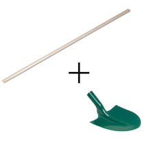 PACK PELLE 290MM + MANCHE BOIS DUR Ø40X1300MM