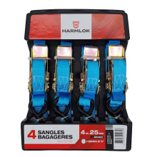 SET 4 SANGLES BAGAGERES HARMLOK 25MM X 4M