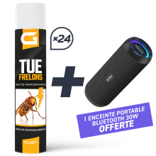 PACK PROMO 24 AEROSOLS TUE FRELONS-GUEPES 750ML + ENCEINTE BLUETOOTH