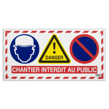 PANNEAU CHANTIER INTERDIT 4EN1 PVC 800X400